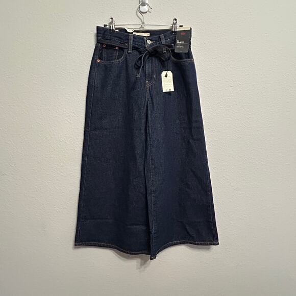 NEW Free People x Levi's XL Culotte Dark Blue Wash Shaded View Jeans Size 25 / 4 - Picture 4 of 12